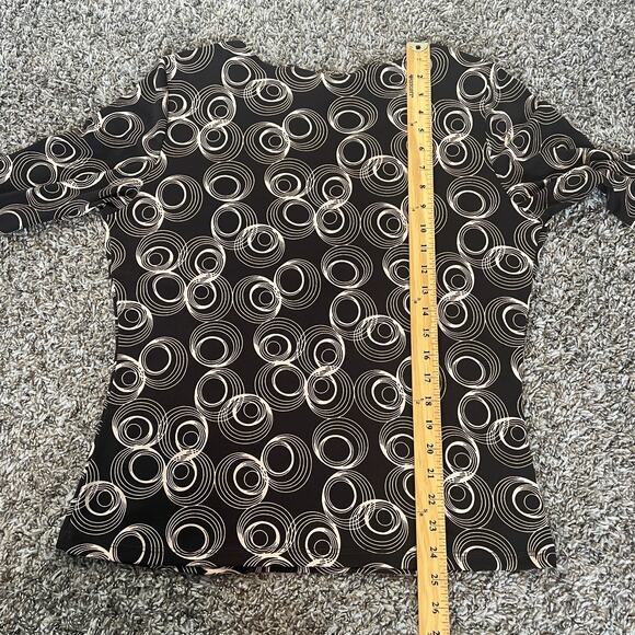 Y2K Top Womens Size XL Brown Geometric Print Stretch Babydoll Empire Waist Cyber - Picture 10 of 10